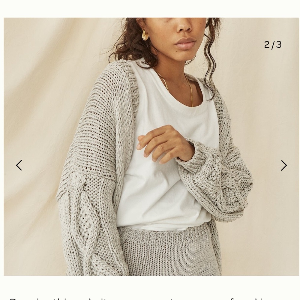 The Knotty Ones Light Grey Cotton Cardigan